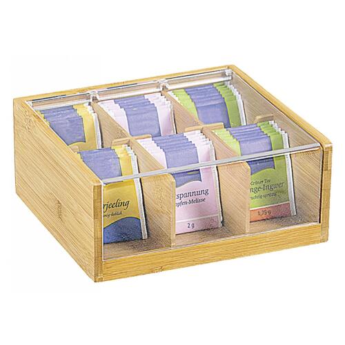 KESPER Tee-Box Bambus mit Sichtklappe 22x21x9,5cm