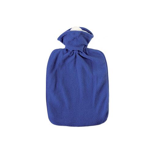 HUGO FROSCH Wärmflasche Klassik Fleecebezug 1,8 l blau