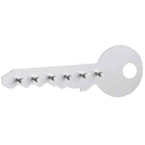 ZELLER PRESENT Schlüsselleiste Schlüssel Metall lackiert 6 Haken 35x4x12cm alugrau