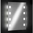 Spiegel Spiegelleuchte 1x LED 19W dimmbar, Spiegel 70x56cm