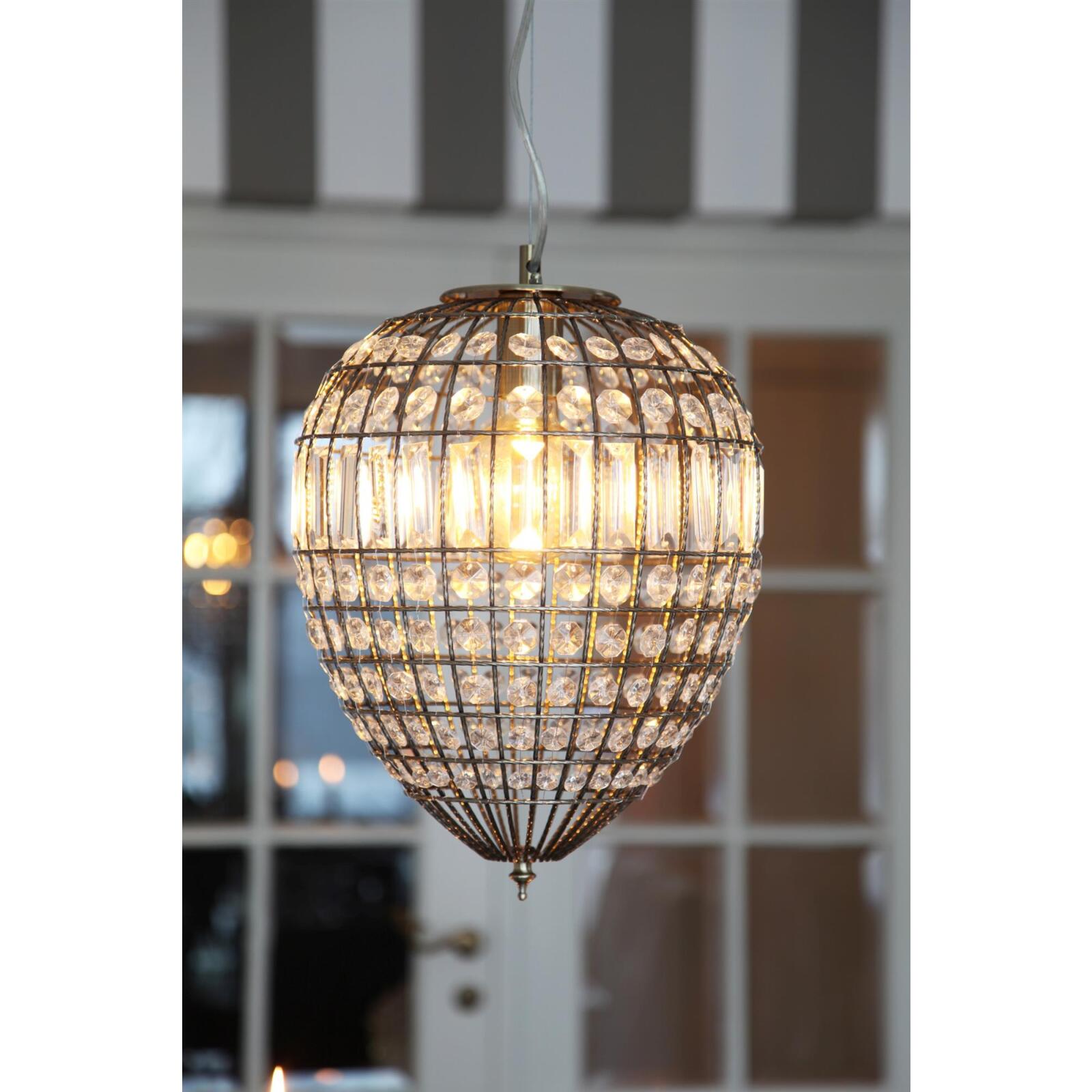 By Rydens Hängeleuchte Amadeus Ø30cm Leuchten mit antik Lampen & Glasperlen Onlineshop dekoriert 