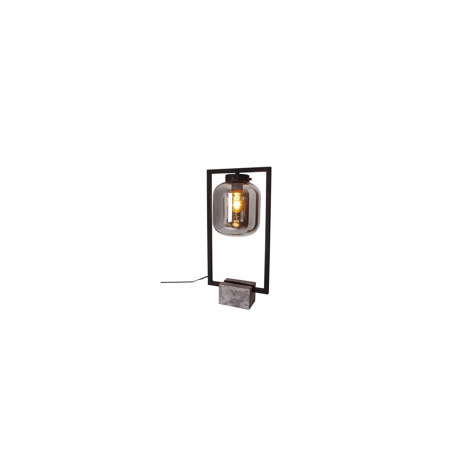 By Rydens Tischleuchte Dixton 52cm Höhe Metall schwarz Glasschirm rauchgrau  - Lampen & Leuchten Onlineshop