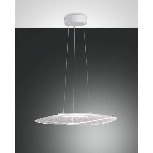 Fabas Luce Vela, Pendelleuchte, LED, 1x24W, Metall- und Methacrylat, weiß 3625-40-102