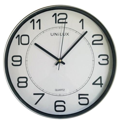 Unilux MAGNET Uhr metallgrau Magnetbefestigung Ø 30,5 cm