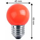 LED Deko MiniGlobe 1W E27 rot IP44 Leuchtmittel für...