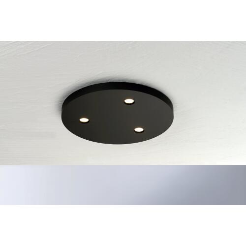 Bopp Close LED Deckenleuchte modern schwarz eloxiert rund 20cm 3x7W Dim-to-warm