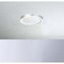 flache LED Deckenleuchte Aura 30cm aluminium/weiß 16W 2700K warmweiß dimmbar