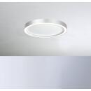 flache LED Deckenleuchte Aura 40cm aluminium/weiß 20W 2700K warmweiß dimmbar