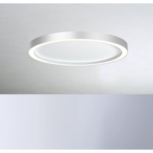 flache LED Deckenleuchte Aura 55cm aluminium/weiß 29W 2700K warmweiß dimmbar