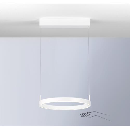 Float LED Pendelleuchte aluminium 40cm 39W mit Ober- und Unterlicht Gestensteuerung
