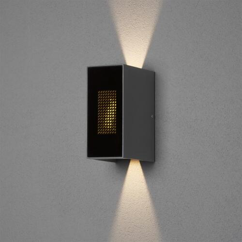 Konstsmide Cremona LED Wandleuchte anthrazit mit zusätzlichem Flammeffekt 7866-370