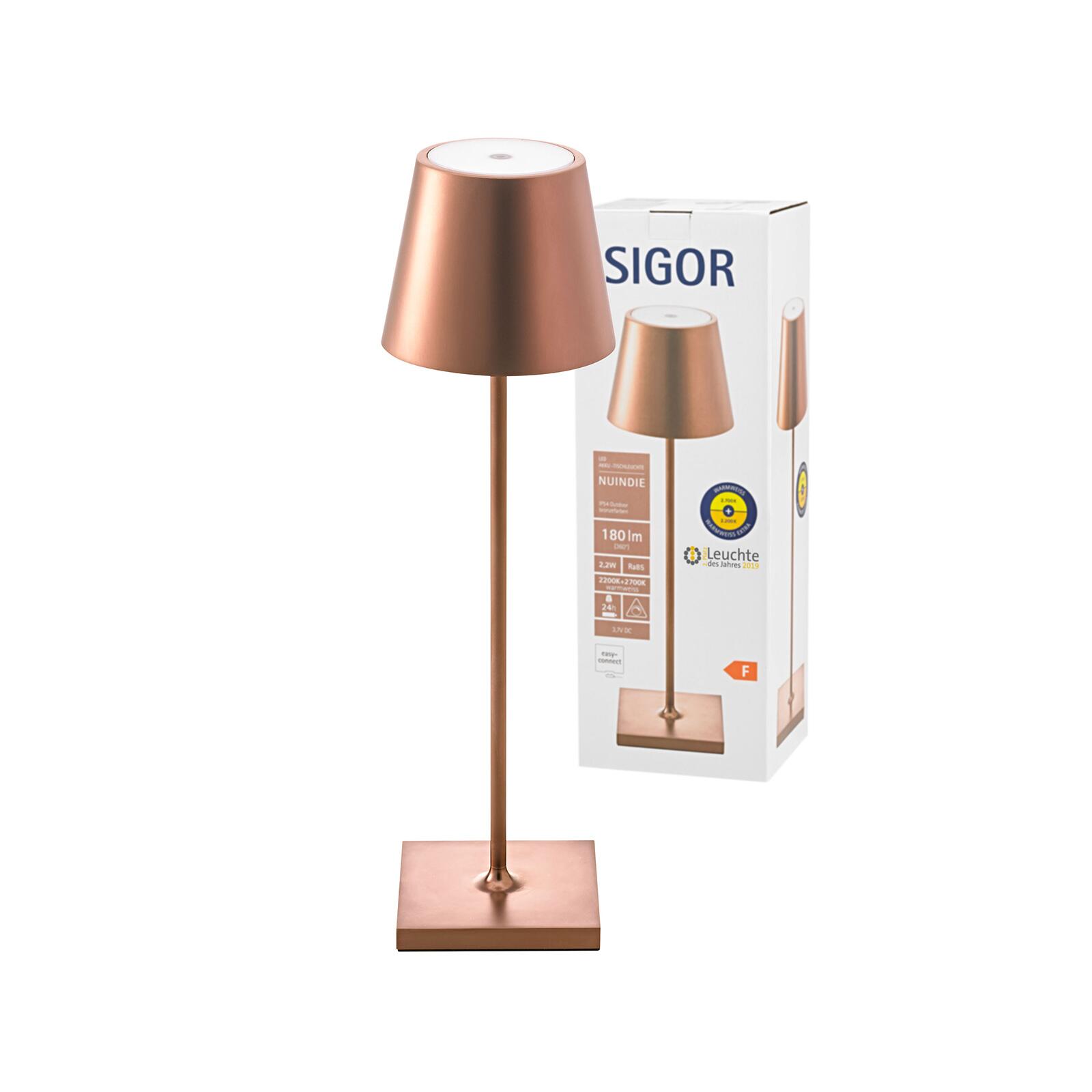 Nuindie LED Leuchten Leucht Tischleuchte & Akku Lampen - bronze Onlineshop IP54 2700/2200K - Außentischleuchte Flex-Mood