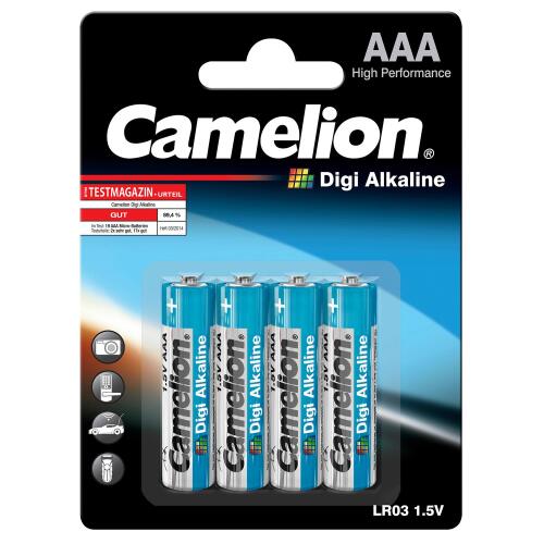 Mignon-Batterie CAMELION Digi Alkaline 1,5 V, Typ AA/LR6, 4er-Blister