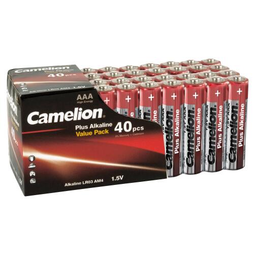 Micro-Batterie CAMELION Pus Alkaline 1,5 V, LR03 Typ AAA, 40er-Blister