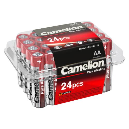 Mignon-Batterie CAMELION Plus Alkaline 1,5 V, Typ AA/LR6, 24er-Haushaltspack