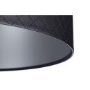 Pendelleuchte 0E0-004-50CM Lederschirm mit Steppung schwarz, silber  50 cm