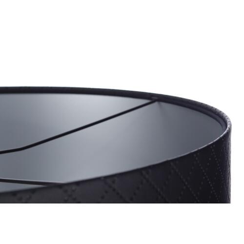 Pendelleuchte 0E0-004-60CM Lederschirm mit Steppung schwarz, silber  60 cm