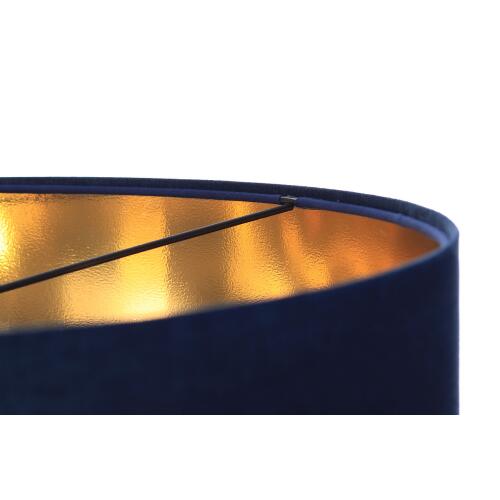 Pendelleuchte 0E0-031-60CM Stoffschirm samt marine blau, gold verspiegelt 60 cm